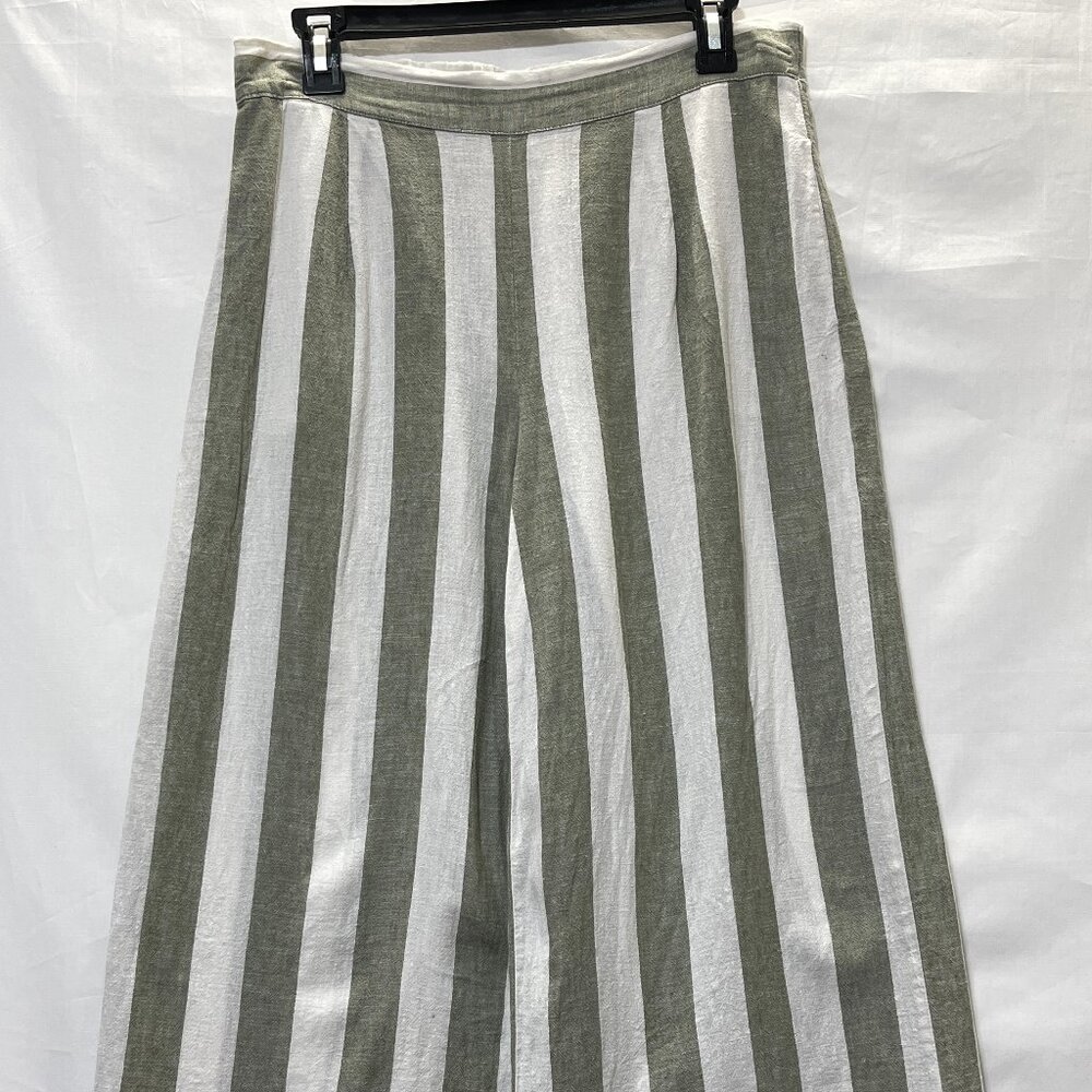 [Brand New] BeachLunchLounge Linen Blend Striped Cropped Pants US Women's Size L